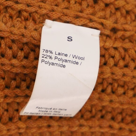 SONIA RYKIEL Wool Blend Chunky Knit Turtleneck Tunic Sweater Brown Size S - Picture 6 of 6